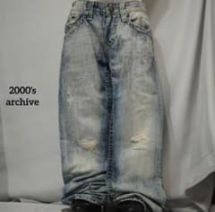 2000's archive grunge denim pants y2k - メルカリ