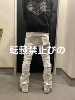 バラバサスvalabasas ブーツカットデニム ダメージ ホワイト 29 - メルカリ