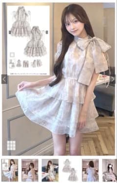 花柄リボンアメスリティアードミニワンピース お値下げ中❣️ ホビ垢のサムネイル