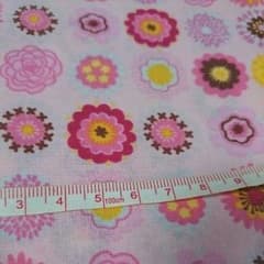 はぎれ 北欧風花柄 ピンク 巾110×50cm 005のサムネイル