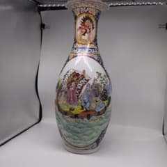 飾り壺　大壺　有田焼き　美人　武士　松　七福神花瓶　金彩　色絵　古美術　骨董 飾り壺 大壺 有田焼き 美人 武士 松 七福神花瓶 金彩 色絵 古美術 骨董