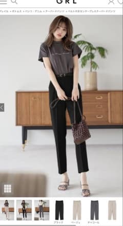 GRL ベルト付きセンタープレステーパードパンツ[ai08]のサムネイル
