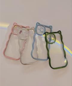 猫耳デザイン iPhone用ソフトケース メタリックフレームのサムネイル