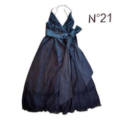 N°21 ブラック ロングドレス リボン付き 丈：95cm ヌメロ