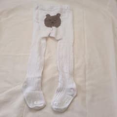 baby gap ベビータイツ クマの顔刺繍 ホワイト 12-24のサムネイル
