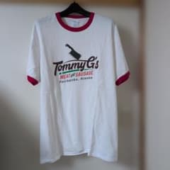 Tommy G's リンガーTシャツ Lサイズ 白/赤