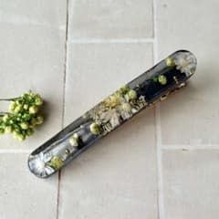 ハンドメイド　レジン　花ヘアクリップ