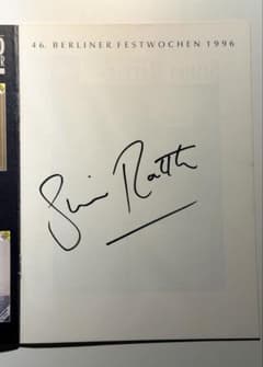 貴重 Sir Simon Rattle 直筆サイン 1996 ベルリン 貴重 Sir Simon Rattle 直筆サイン 1996 ベルリン - メルカリ
