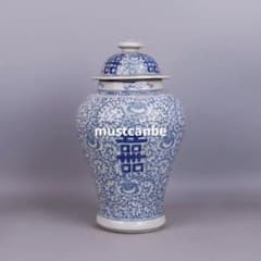 청화자기 사키도 장군캔 경덕진 도자기 장식품 현대 공예품 미술품 입상