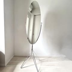 【80s】アスプルンド　アロー　スタンドミラー　全身鏡　オーバル　スペースエイジ 80s】アスプルンド アロー スタンドミラー 全身鏡 オーバル