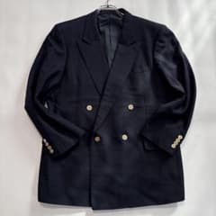 バーバリー 紺ブレ 金ボタン ダブルテーラードジャケット M タスマニア