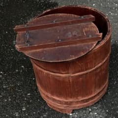 大正後期の木製 味噌桶 おひつ 蓋付き 伝統工芸品 超珍品 希少品 大正後期の木製 味噌桶 おひつ 蓋付き 伝統工芸品 超珍品 希少品
