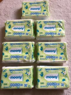 【未使用】moony ムーニーおしりふき 80枚入りｘ７のサムネイル