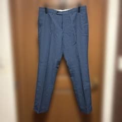 Greenlabel relaxingネイビー系ストライプ柄スラックス XL
