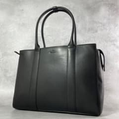 ポールスミス オールレザー トートバッグ 黒 A4収納可 ビジネスバッグ 美品】ポールスミス シャドーストライプ レザートートバッグ A4収納可