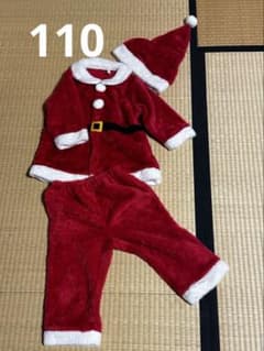 サンタコスチューム 110cm 赤　フワフワ　クリスマスコスプレのサムネイル