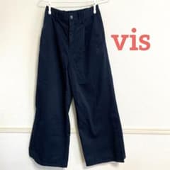 vis ワイドパンツ ネイビーのサムネイル