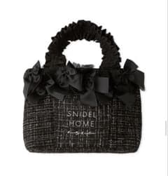 SNIDEL HOME リボンツイードバッグ ブラックのサムネイル