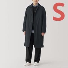 無印良品 MUJI 洗える中わたステンカラーコート ブラック S - メルカリ