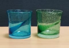 沖縄 琉球ガラス グラス2個セットのサムネイル