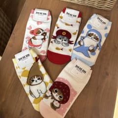 mofusand 猫柄ソックス 5足セット新品 23～25cmのサムネイル