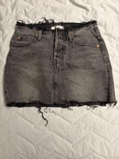 MOUSSY デニムミニスカート カットオフ ブラックのサムネイル