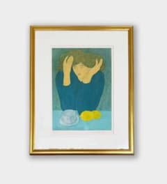 ピエール・ボンコンパン「レモンと朝食」リトグラフ 額装 版画 #554-1