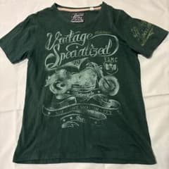 半袖 Tシャツ Mグリーン バイク アメカジ バックプリント　ハーレー　vネックのサムネイル