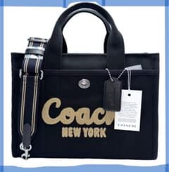 k*n様 COACH コーチ26cmキャンバス トートバッグ ブラックのサムネイル