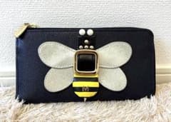 MUVEIL ミュベール 長財布 蜂モチーフ L字ジップ レザー ウォレット