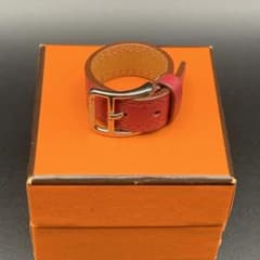 HERMES エルメス スカーフリング ベルト型 ピンク/ レッド / ローズ系 