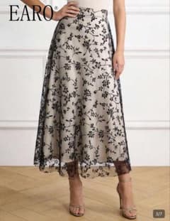 【新品未使用】SHEIN フラワーチュールロングスカート 花柄 シアー Lサイズのサムネイル