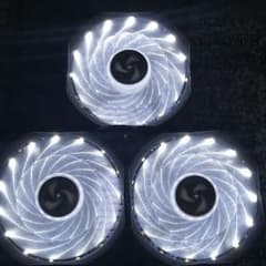 【QCDS】白色LED 120mm PCケースファン3個のサムネイル