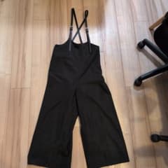 JEANASIS　ブラック サロペット ワイドパンツ 調節可能ストラップのサムネイル