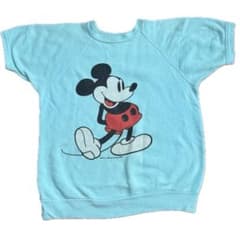 70s 80s ビンテージ ディズニー ミッキー ラグラン半袖スウェットのサムネイル
