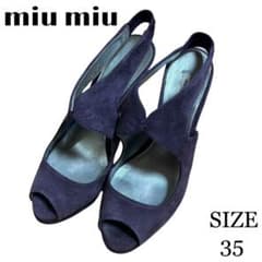 miu miu 백스트랩 하이힐 오픈 투펌프스 스웨이드