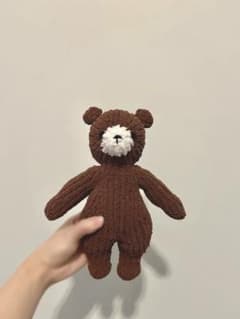 ハンドメイド 棒針編み もっちりくま ぬいぐるみ　あみぐるみのサムネイル
