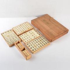 中国 竹嵌 練物牌 背竹牌 麻雀牌 木箱付 V 6552 - メルカリ