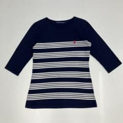 【送料込】Ralph Lauren 五分袖カットソー ネイビー Ｓのサムネイル