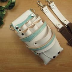 ホワイト＆空色　６丁差し　本革シザーケース　SCA-154/CWD ホワイト＆空色 6丁差し 本革シザーケース SCA-154/CWD - メルカリ