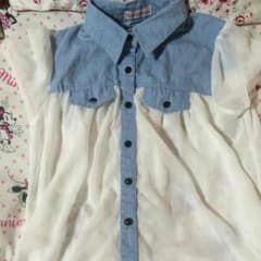 シフォン シャツ 半ぞでのサムネイル