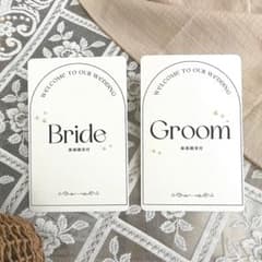 【期間限定価格】受付サイン Bride & Groom 2枚セット　パール付きのサムネイル