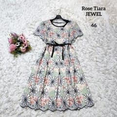極美品♡希少46】ローズティアラジュエル 豪華フラワー刺繍フレア