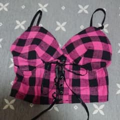 編み上げ クロップド トップスのサムネイル