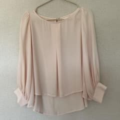 シフォンブラウス ペールピンク 長袖