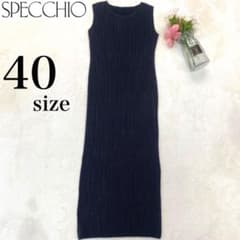 SPECCHIO ✨良品✨ プリーツ ノースリーブ ワンピース ロング ブラック 
