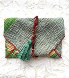 カンタキルト/ラリーキルト/インド/刺繍/リバーシブル/ブロック