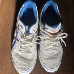 ASICS GEL ランニングシューズ ホワイト/ブルー/オレンジ　25.5cmのサムネイル