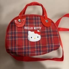 平成レトロ　サンリオ　Sanrio ハローキティ　チェック柄　楕円ポシェット