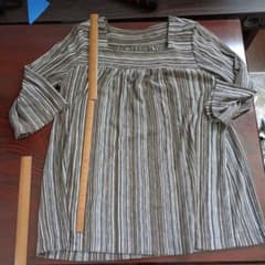 み*ー様 ハンドメイド　ストライプ 半袖 チュニック L相当のサムネイル